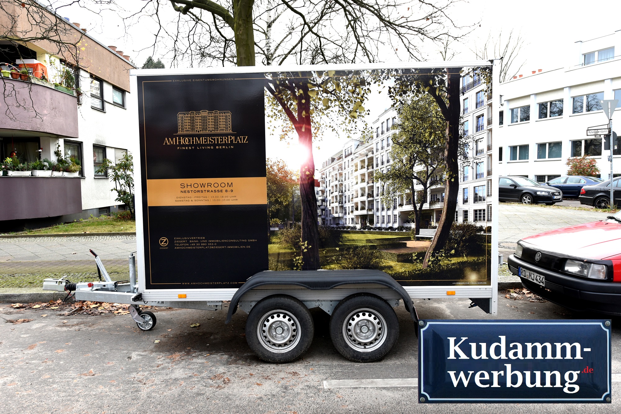 Werbung auf PKW-Anhängern - Kudammwerbung :: Vitrinen mieten am